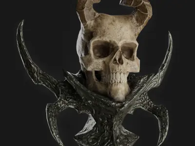 Necromancer Staff 02 Low-poly 3D model