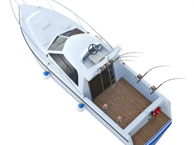 Pleasure fishing boat 3D model by kudim