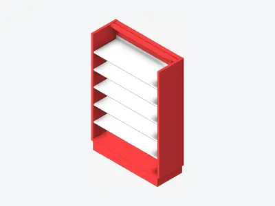 Shelving - Library - Integral - Convertible - Single Sided Low-poly 3D model