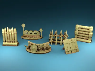 Stylized decor of Middle Ages Set Part 4 3D print model