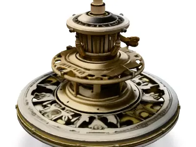 Steampunk Gyro Compass 3D Model Low-poly 3D model