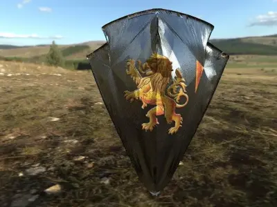 Shield fantasy 3D model Low-poly 3D model
