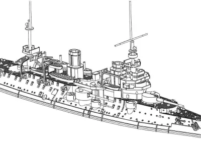 Squadron battleship Bouvet France 1897 3D print model