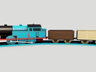 Train Toy Low-poly 3D model purchase