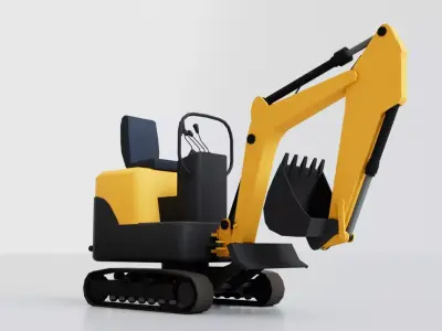 Heavy Industrial Machinery Construction Vehicles Collection Pack Low-poly 3D model