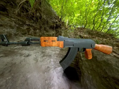 AK47 verybasic Low-poly 3D model