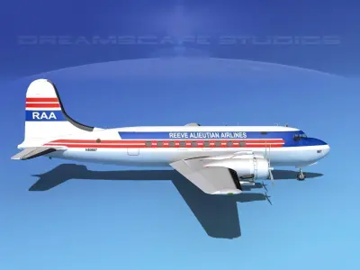 Douglas DC-4 Reeve Aleutian 3D model