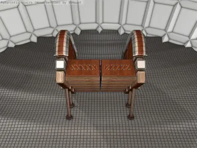 Wood Stairs - Construction Element 32 Low-poly 3D model