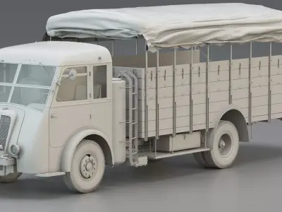 WWII French Utility Gas Generator Truck 3D model