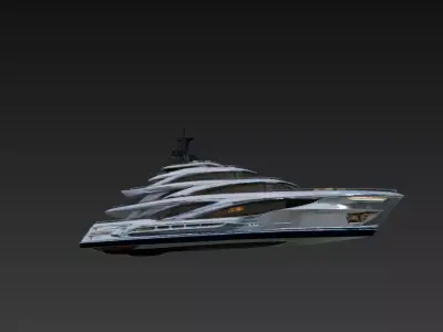 Futuristic Luxury Mega Super Yacht 3D print model