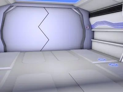 sci-fi game corridor  Low-poly 3D model