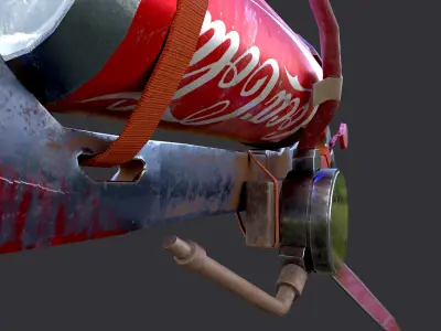 coca cola stylized low poly gun for game  Low-poly 3D model