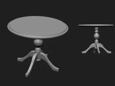 vintage table 5 Low-poly 3D model