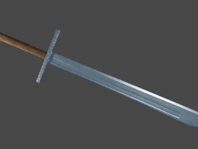 Grossmesser sword Low-poly 3D model