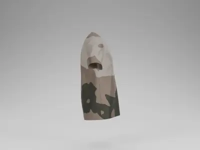 Military T-shirt High-poly 3D model 3D model