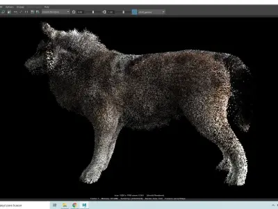 Lobo con piel realista  Low-poly 3D model