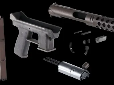 TEC 9 Low Poly Low-poly 3D model