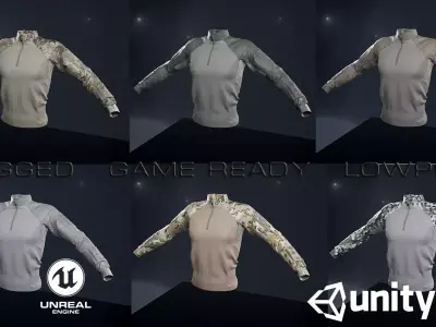 Tactical Shirt Low-poly 3D model