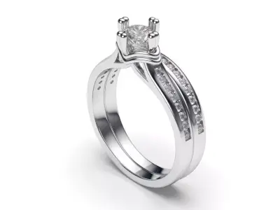 solitaire with ring sizes  9 part S88 3D print model