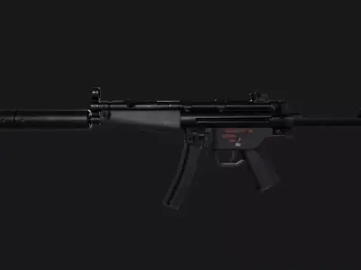 MP5 Submachine Gun Low-poly 3D model purchase