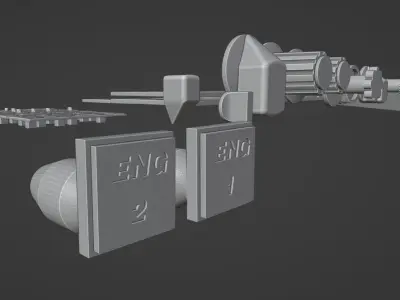 airbus a320 parts Free low-poly 3D model