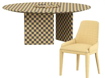 Cleo Chair and Dining table 3D model