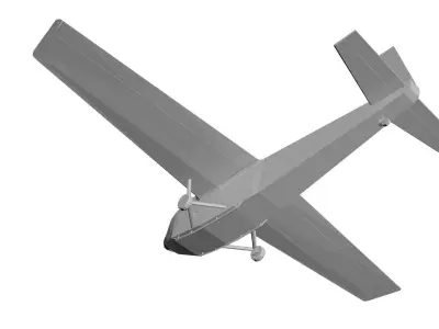 Old military aircraft concept Low-poly 3D model