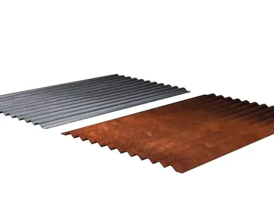 Old iron sheets Low-poly 3D model