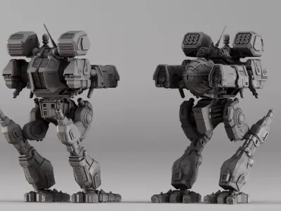 S00048 Combat Mech Walker 3D print model