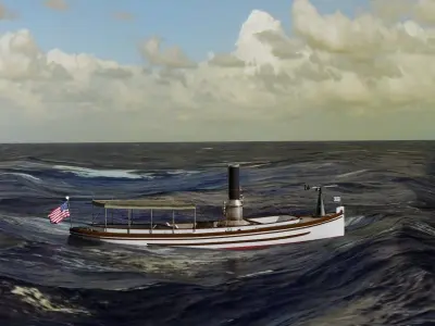 US Navy Steam Cutter 40 ft  ca  1900 3D model