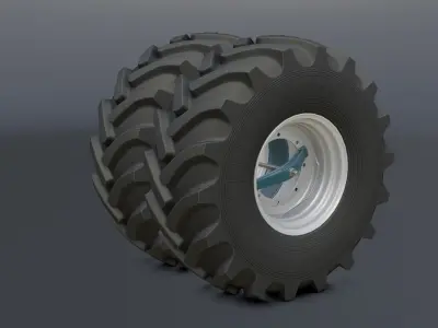 Dual wheels for tractor HTZ-17221 in the collection Free low-poly 3D model