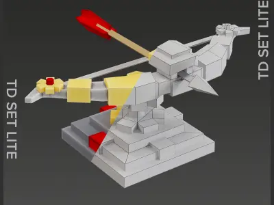 Tower Defence Set Lite Low-poly 3D model