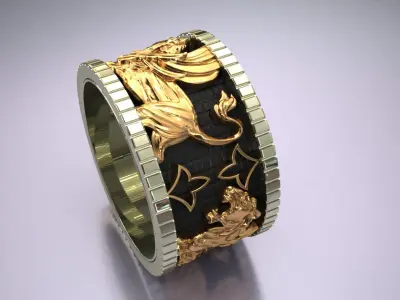 Lion Band Celtic Ring 3D print model