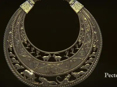 Stylized Scythian pectoral 3D model