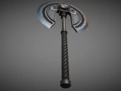 Metal Moon Axe 01 Low-poly 3D model