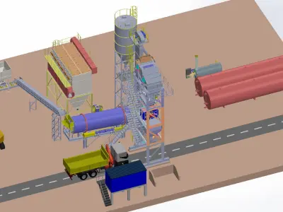 asphalt plant 160 tons -hour complete project 3D model