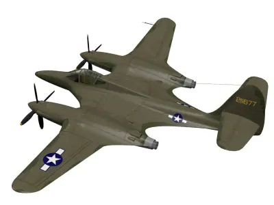 McDonnell XP-67 Bat 3D model