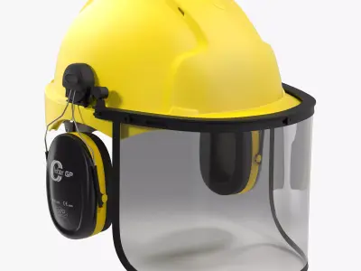 Safety Helmet 2 Yellow 3D model