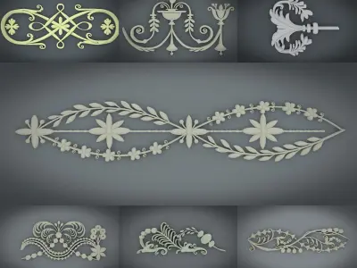 Ornamen baroque collection 7 style 3D Model Pack