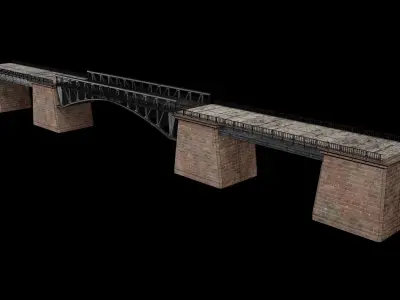 BASCULE BRIDGE PLATFORM AAA NEXT GEN PIER COLLECTION Low-poly 3D model