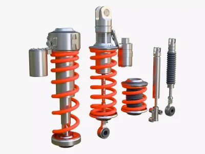 Hydraulic Shock Absorber Set M1 3D model