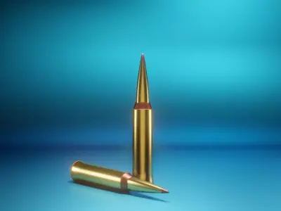 3d model two bullets Free low-poly 3D model