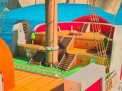 Thousand Sunny - One Piece Low-poly 3D model