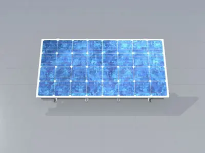 Solar module version 3 2x4m tilt angle 30 degrees with stand Low-poly 3D model