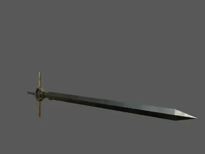 Two handed sword Low-poly 3D model
