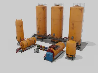 Liquid storage Low-poly 3D model
