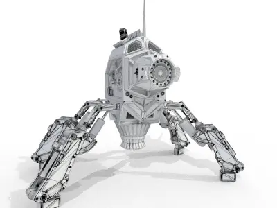 Futuristic Droid Robot Free 3D model