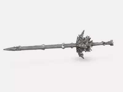Tough Spiked Club Low-poly 3D model