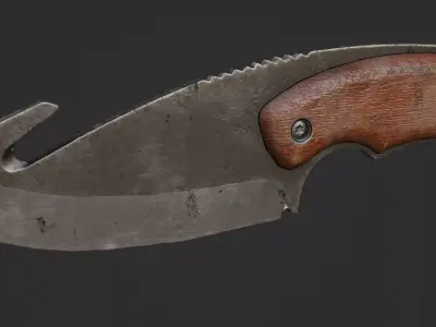 Gut Knife Game Ready Model Low-poly 3D model
