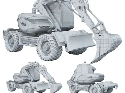 Excavator Mecalac 11mwr 3D model